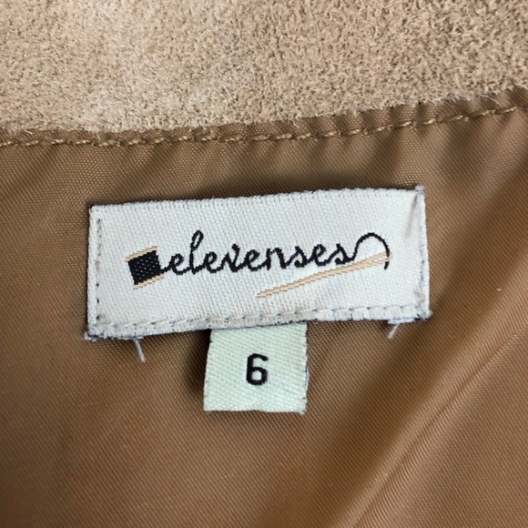 Anthropologie Elevenses Suede Cutout Hem Skirt 6 RODEO - Picture 5 of 5